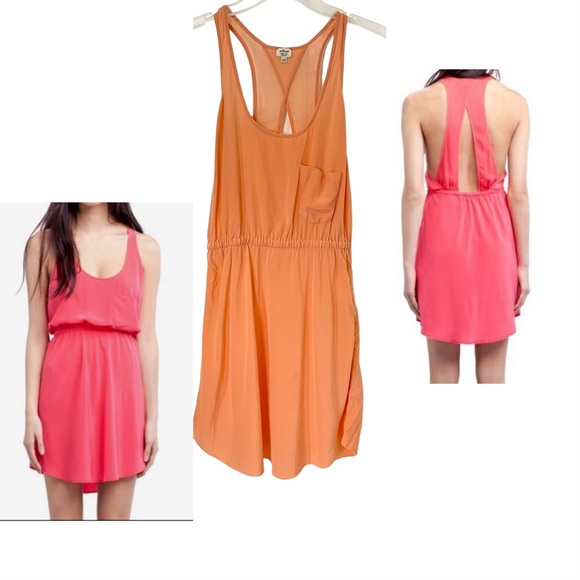 Wilfred Aritzia 100% Silk Victoire Open Back Dress Coral Orange Size XS - Picture 1 of 11